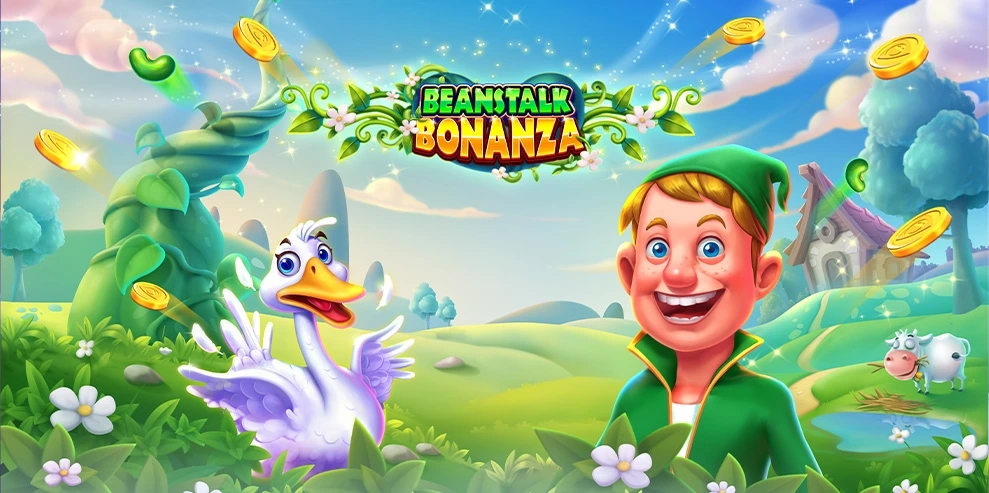 An Image featuring Jack climbing the beanstalk with wilds, free spins, or boosters highlighted