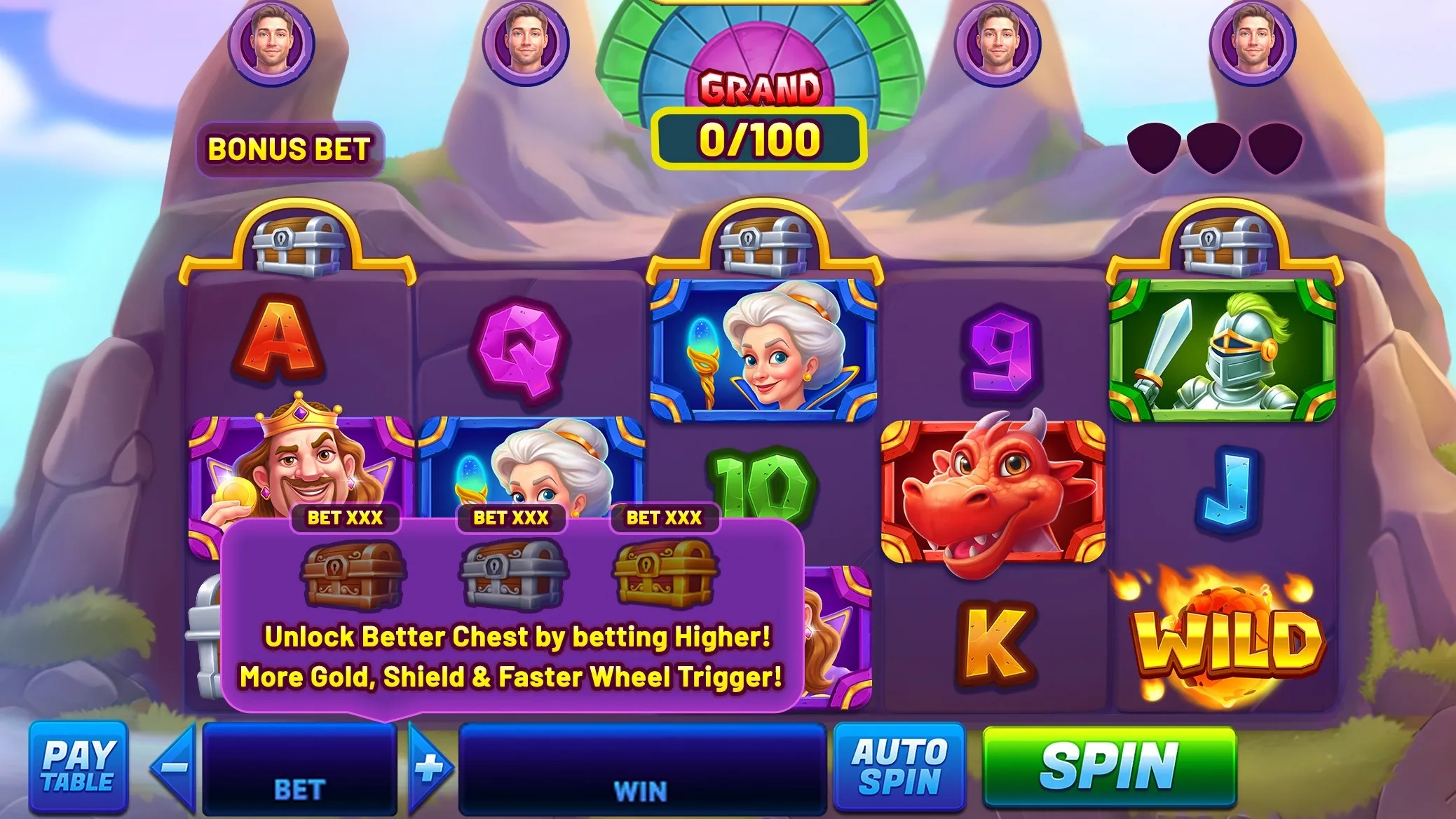 An Image showing Empire of Fire and Gold slot screen with bet up image