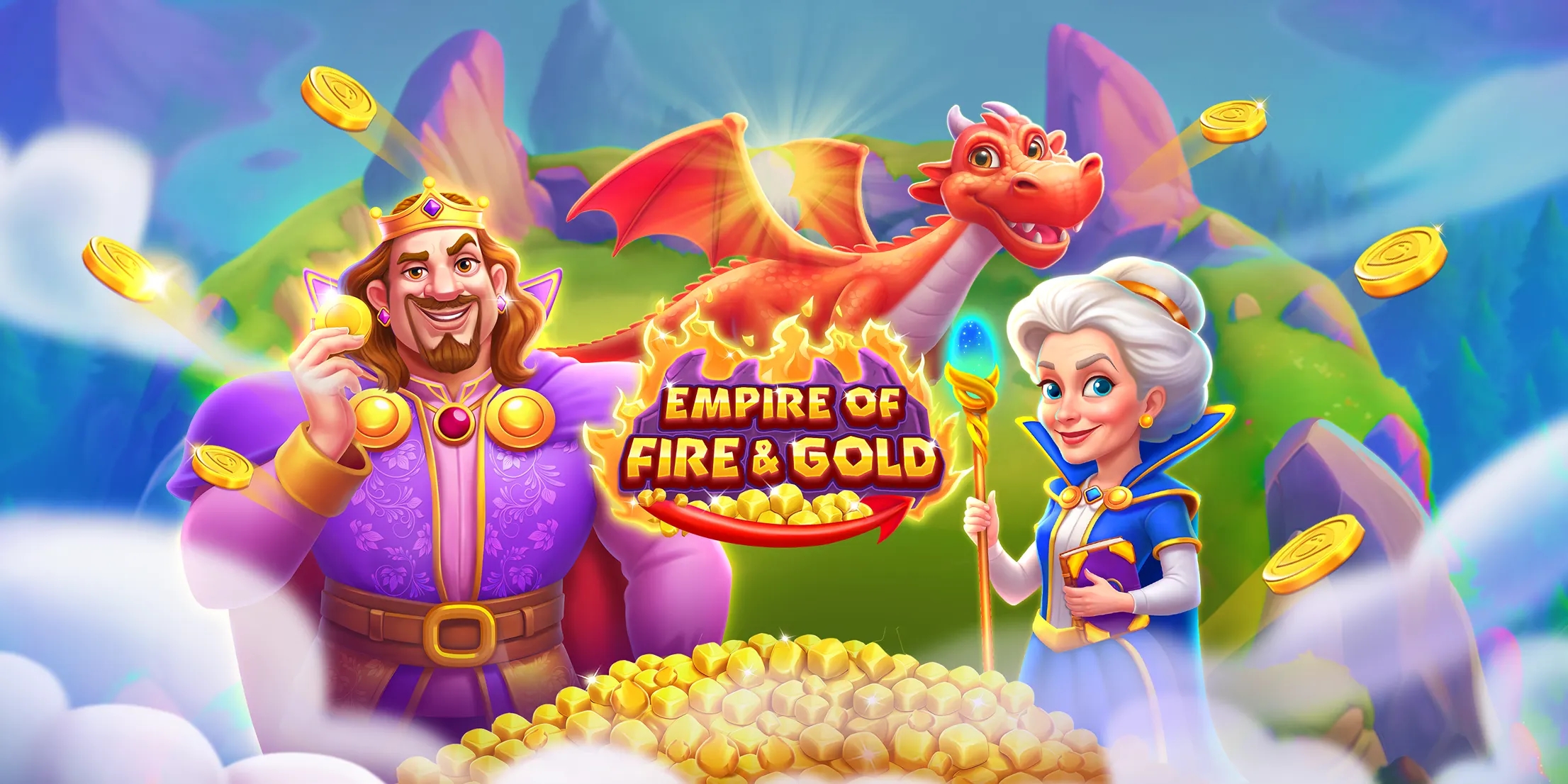 An Image showing Empire of Fire and Gold slot showing loading screen