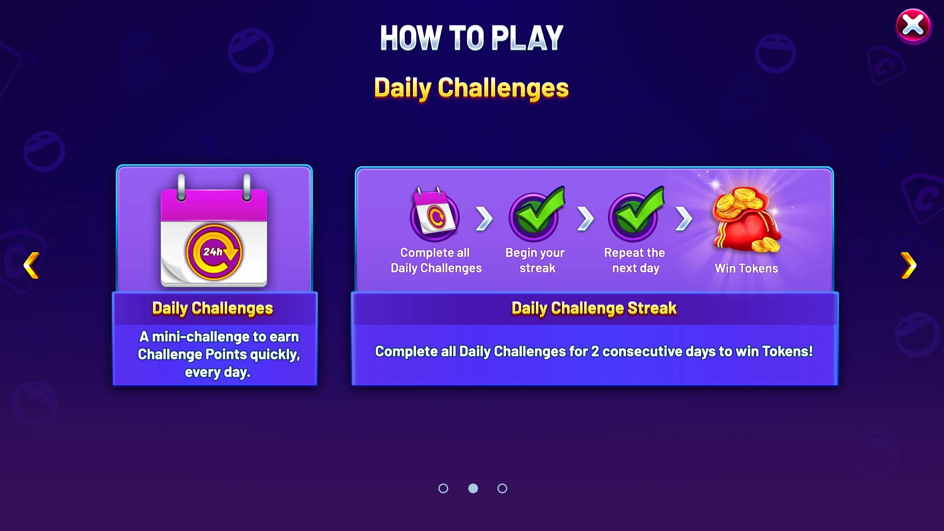 Slot challenges showing daily streak reward system