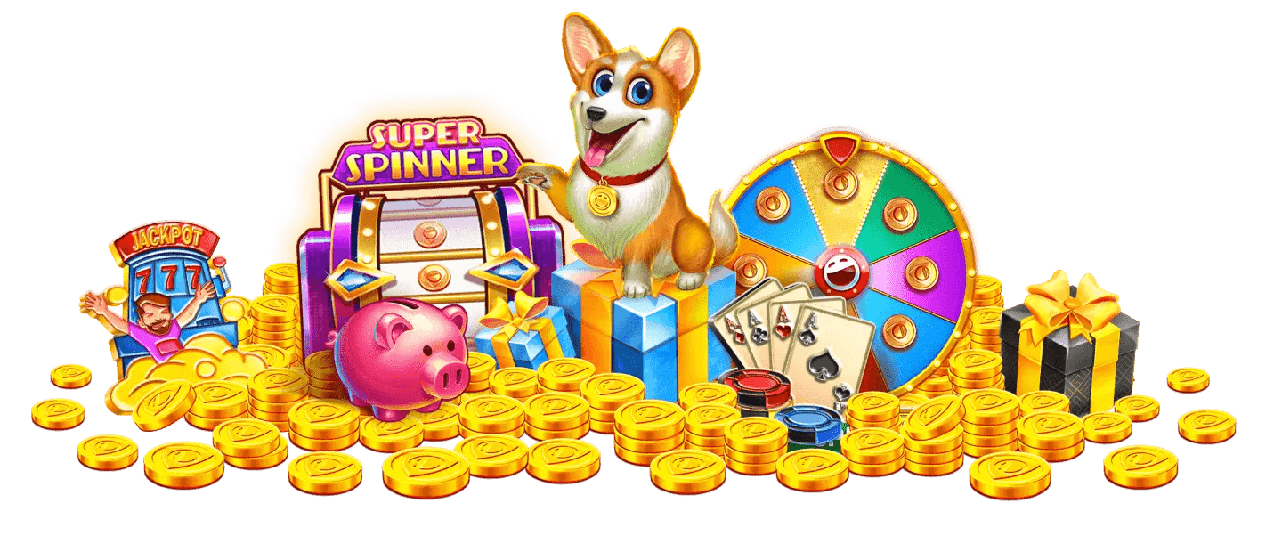 Image showing pets, slot machines, and casino tokens